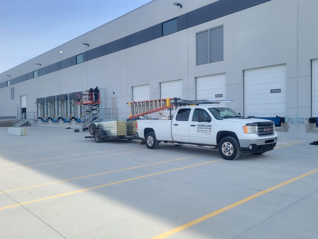 20240212_103215 Work truck outside an industrial building